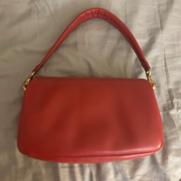Coach Pillow Tabby Shoulder Bag 26, Red Apple, Leather, Small Purse, C Logo - Picture 6 of 13